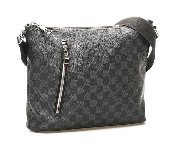 ルイ ヴィトン ダミエグラフィット ミック PM N40003 ブラック グレー PVC キャンバス ショルダーバッグ メンズ LOUIS VUITTON 中古