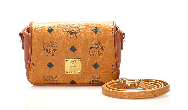 エム シー エム ブラウン 茶 レザー ショルダーバッグ レディース MCM 中古
