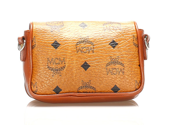 エム シー エム ブラウン 茶 レザー ショルダーバッグ レディース MCM 中古