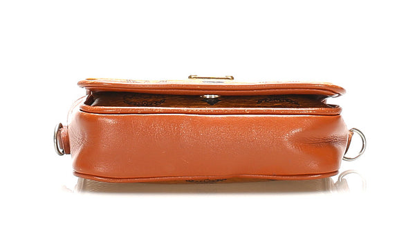 エム シー エム ブラウン 茶 レザー ショルダーバッグ レディース MCM 中古