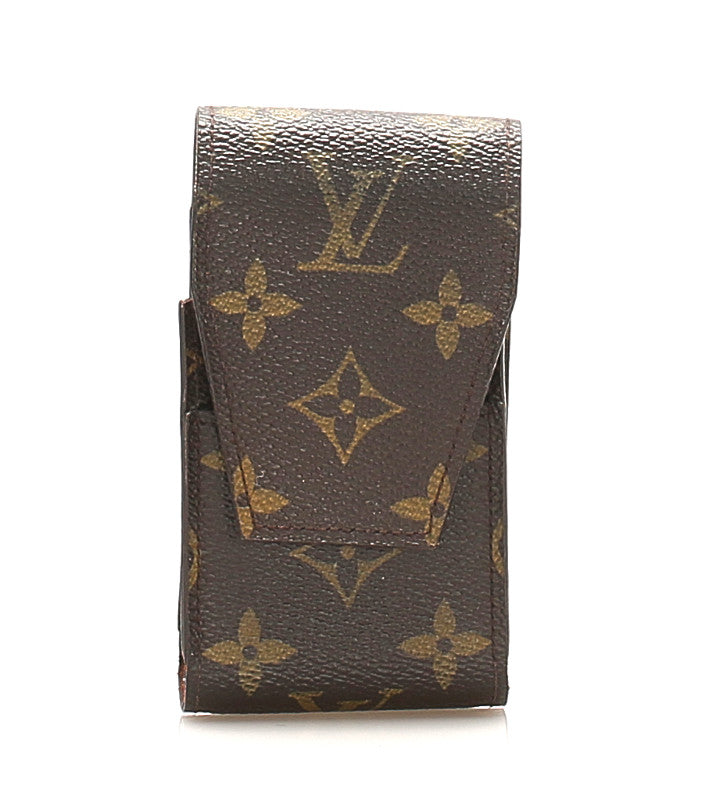 ルイ ヴィトン モノグラム エテュイ シガレット M63024 ブラウン 茶 PVC レザー シガレットケース ユニセックス LOUIS VUITTON 中古