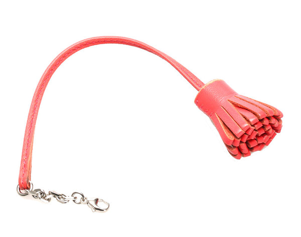 エルメス ピンク ラムスキン カルメンチータ グラン ポンポン チャーム レディース HERMES 【中古】