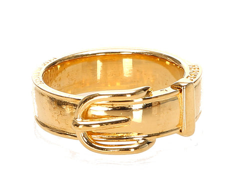 エルメス ベルトモチーフ ゴールド 金 メッキ スカーフリング レディース HERMES 中古