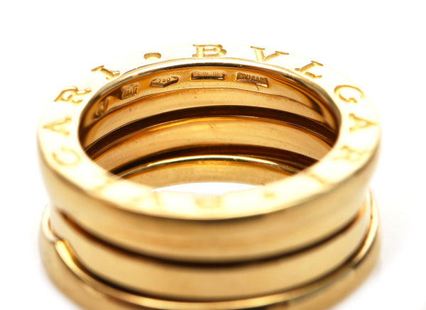 ブルガリ B-ZERO1 ビーゼロワン ゴールド 金 K18イエローゴールド リング 指輪 レディース BVLGARI 7号 中古