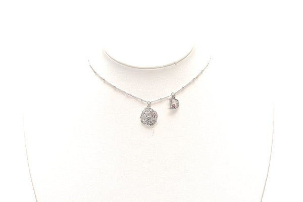 ディオール フラワーモチーフ Dロゴ ストーン メタル ネックレス レディース Dior 中古