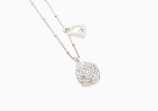 ディオール フラワーモチーフ Dロゴ ストーン メタル ネックレス レディース Dior 中古
