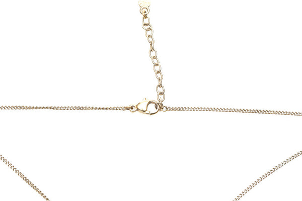 シャネル ココマーク ゴールド ピンク メッキ ラインストーン ネックレス レディース CHANEL 中古