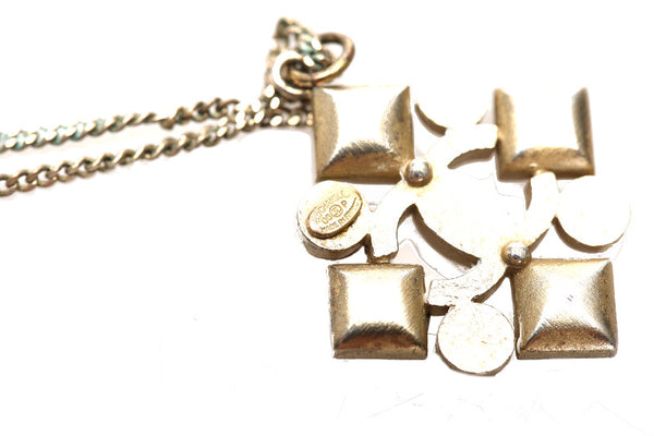 シャネル ココマーク ゴールド ピンク メッキ ラインストーン ネックレス レディース CHANEL 中古