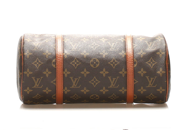 ルイ ヴィトン モノグラム パピヨン 30 M51365 ブラウン PVC レザー ハンドバッグ レディース LOUIS VUITTON 中古
