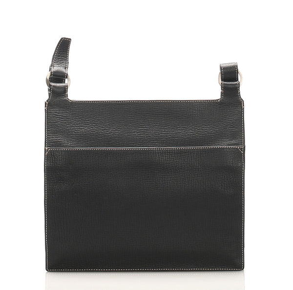 ロエベ ブラック レザー 肩掛け ショルダーバッグ レディース LOEWE 【中古】