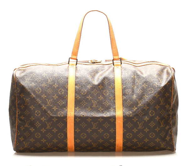 ルイ ヴィトン モノグラム サックスープル55 M41622 ブラウン 茶 PVC レザー ボストンバッグ ユニセックス LOUIS VUITTON 中古