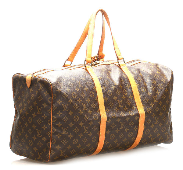 ルイ ヴィトン モノグラム サックスープル55 M41622 ブラウン 茶 PVC レザー ボストンバッグ ユニセックス LOUIS VUITTON 中古