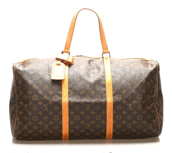ルイ ヴィトン モノグラム サックスープル55 M41622 ブラウン 茶 PVC レザー ボストンバッグ ユニセックス LOUIS VUITTON 中古