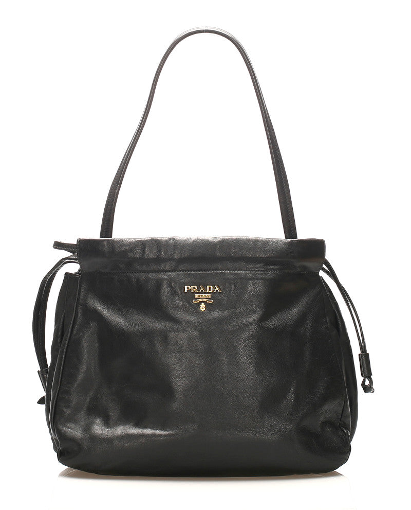 プラダ BR4866 ブラック 黒 レザー ショルダーバッグ レディース PRADA 中古
