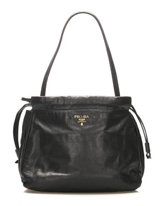 プラダ BR4866 ブラック 黒 レザー ショルダーバッグ レディース PRADA 中古