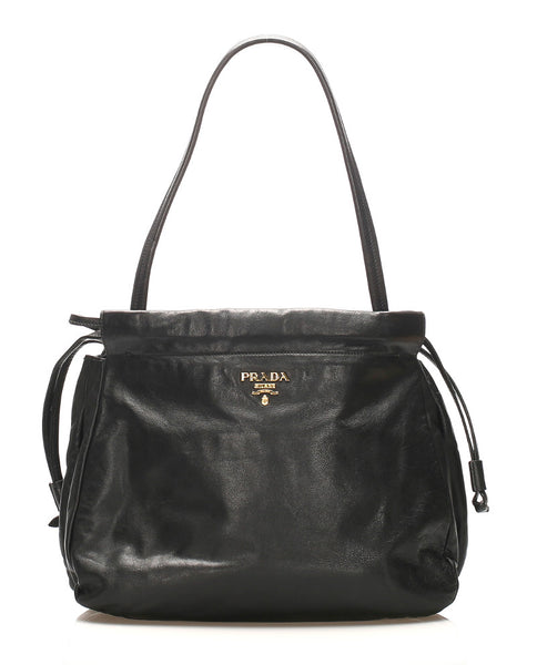 プラダ BR4866 ブラック 黒 レザー ショルダーバッグ レディース PRADA 中古