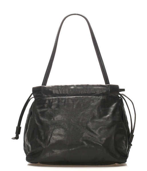 プラダ BR4866 ブラック 黒 レザー ショルダーバッグ レディース PRADA 中古