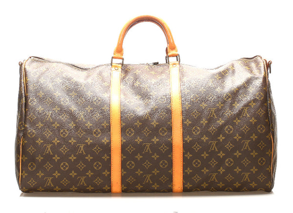 ルイ ヴィトン モノグラム キーポル　バンドリエール60 M41412 ブラウン 茶 PVC レザー ボストンバッグ ユニセックス LOUIS VUITTON 中古