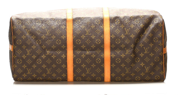 ルイ ヴィトン モノグラム キーポル　バンドリエール60 M41412 ブラウン 茶 PVC レザー ボストンバッグ ユニセックス LOUIS VUITTON 中古