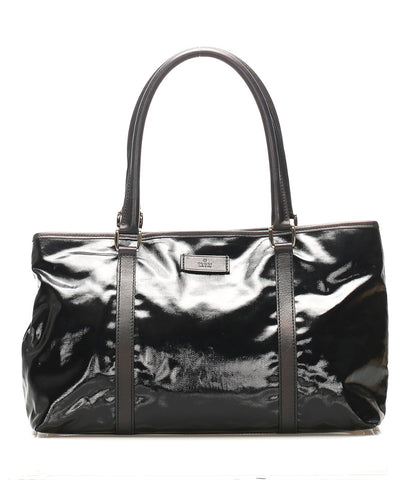 グッチ 257302 ブラック パテントレザー レザー トートバッグ レディース GUCCI 中古