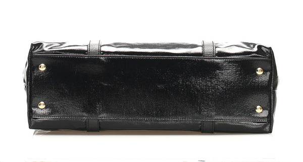 グッチ 257302 ブラック パテントレザー レザー トートバッグ レディース GUCCI 中古