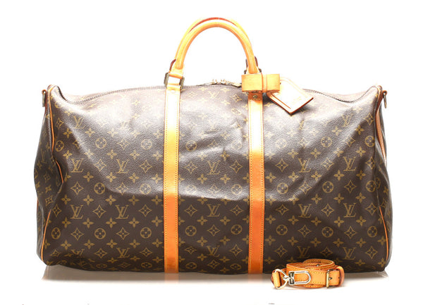 ルイ ヴィトン モノグラム キーポル バンドリエール 60 M41422 ブラウン 茶 PVC レザー ボストンバッグ ユニセックス LOUIS VUITTON 中古