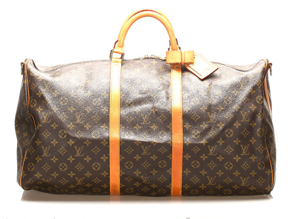 ルイ ヴィトン モノグラム キーポル バンドリエール 60 M41422 ブラウン 茶 PVC レザー ボストンバッグ ユニセックス LOUIS VUITTON 中古