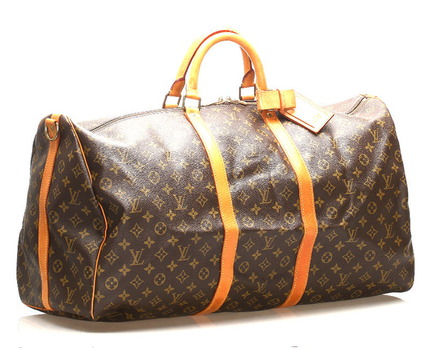 ルイ ヴィトン モノグラム キーポル バンドリエール 60 M41422 ブラウン 茶 PVC レザー ボストンバッグ ユニセックス LOUIS VUITTON 中古