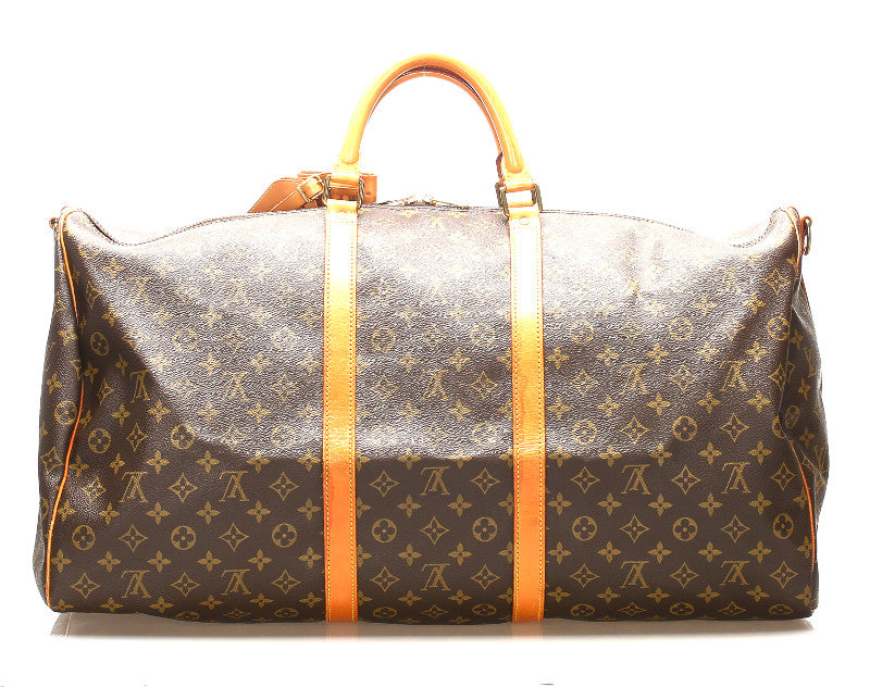 ルイ ヴィトン モノグラム キーポル バンドリエール 60 M41422 ブラウン 茶 PVC レザー ボストンバッグ ユニセックス LOUIS VUITTON 中古