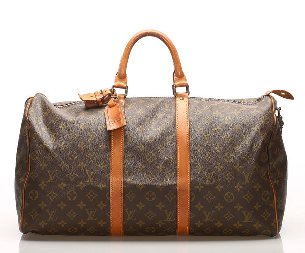 ルイ ヴィトン モノグラム キーポル50 M41416 ブラウン PVC レザー ボストンバッグ ユニセックス LOUIS VUITTON 中古