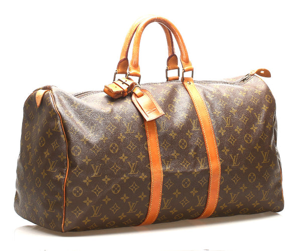 ルイ ヴィトン モノグラム キーポル50 M41416 ブラウン PVC レザー ボストンバッグ ユニセックス LOUIS VUITTON 中古