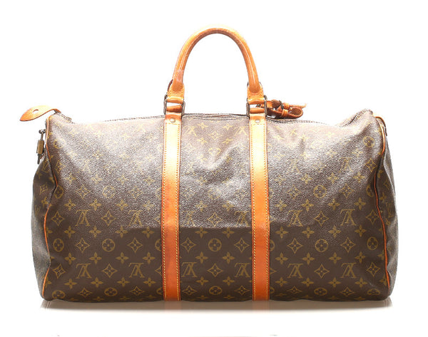 ルイ ヴィトン モノグラム キーポル50 M41416 ブラウン PVC レザー ボストンバッグ ユニセックス LOUIS VUITTON 中古