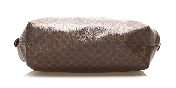 セリーヌ マカダム ブラウン 茶 PVC レザー クラッチバッグ レディース CELINE 中古