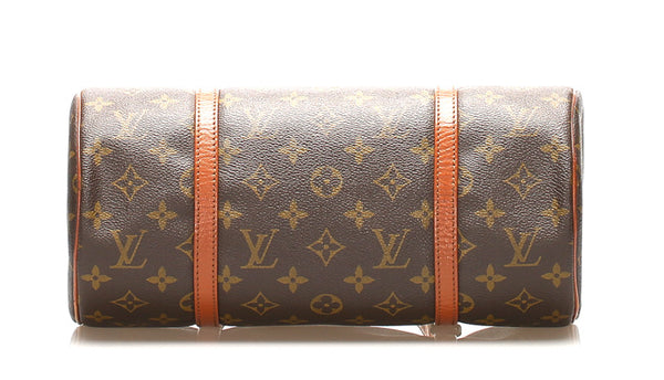 ルイ ヴィトン モノグラム パピヨン 30 M51365 ブラウン 茶 PVC レザー ハンドバッグ レディース LOUIS VUITTON 中古
