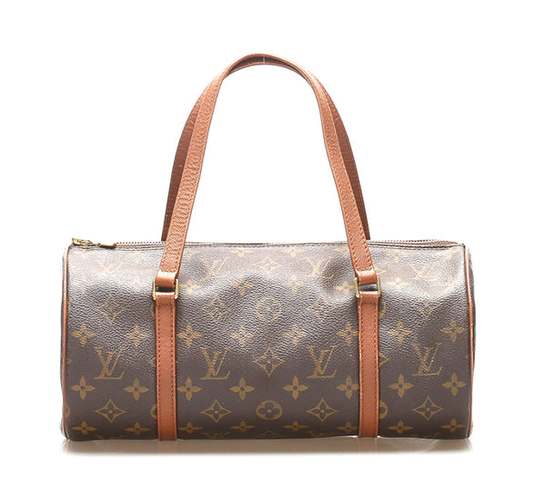 ルイ ヴィトン モノグラム パピヨン M51365 ブラウン 茶 PVC レザー ハンドバッグ レディース LOUIS VUITTON 中古