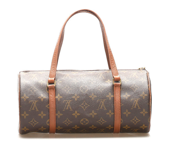 ルイ ヴィトン モノグラム パピヨン M51365 ブラウン 茶 PVC レザー ハンドバッグ レディース LOUIS VUITTON 中古