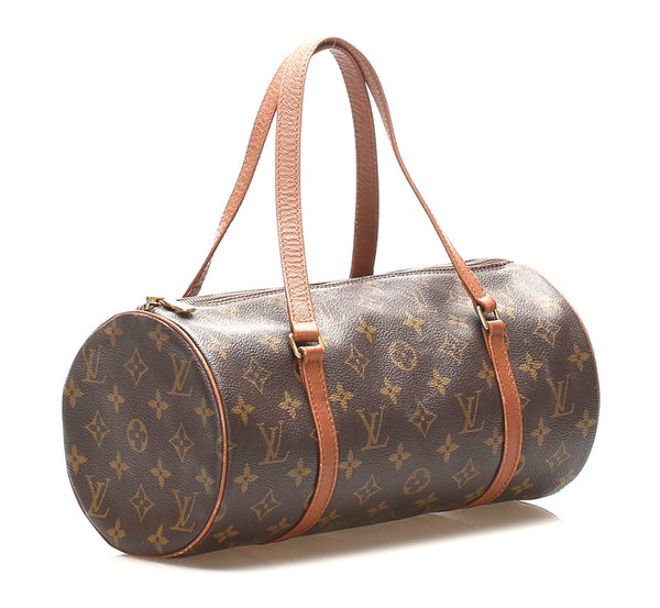 ルイ ヴィトン モノグラム パピヨン M51365 ブラウン 茶 PVC レザー ハンドバッグ レディース LOUIS VUITTON 中古