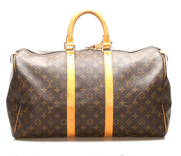 ルイ ヴィトン モノグラム キーポル 45 M41428 ブラウン 茶 PVC レザー ボストンバッグ ユニセックス LOUIS VUITTON 中古