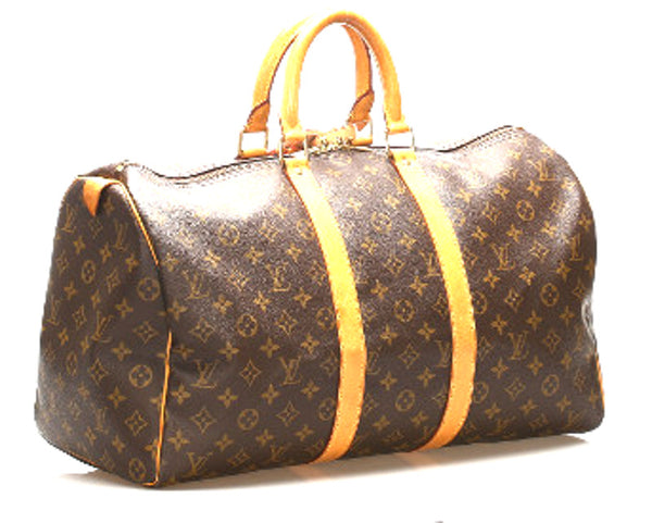 ルイ ヴィトン モノグラム キーポル 45 M41428 ブラウン 茶 PVC レザー ボストンバッグ ユニセックス LOUIS VUITTON 中古