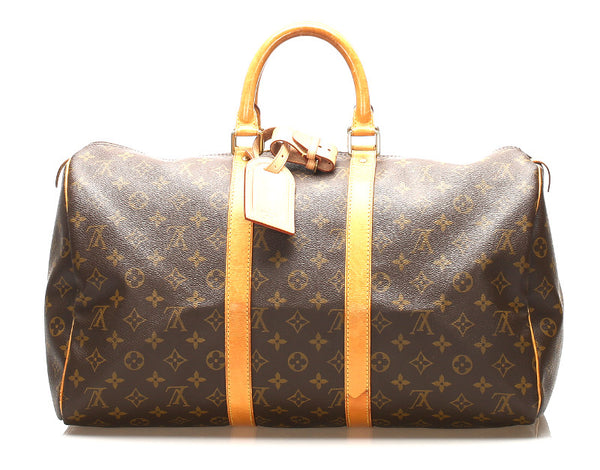 ルイ ヴィトン モノグラム キーポル 45 M41428 ブラウン 茶 PVC レザー ボストンバッグ ユニセックス LOUIS VUITTON 中古