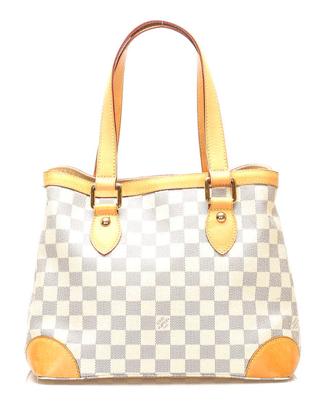 ルイ ヴィトン ダミエ アズール ハムステッドPM N51207 ホワイト 白 PVC レザー ハンドバッグ レディース LOUIS VUITTON 中古