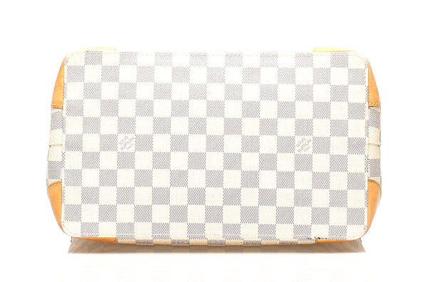 ルイ ヴィトン ダミエ アズール ハムステッドPM N51207 ホワイト 白 PVC レザー ハンドバッグ レディース LOUIS VUITTON 中古