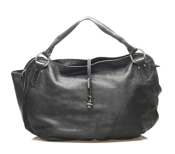 セリーヌ ブラック レザー ハンドバッグ レディース CELINE 中古