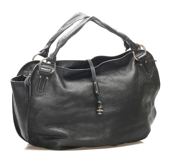 セリーヌ ブラック レザー ハンドバッグ レディース CELINE 中古