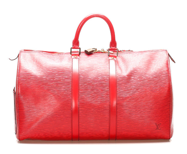 ルイ ヴィトン エピ キーポル M42977 レッド 赤 レザー ボストンバッグ レディース LOUIS VUITTON 中古