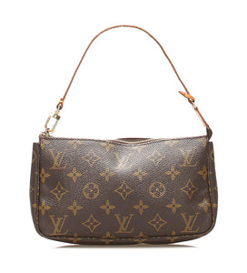 ルイ ヴィトン ポシェット アクセソワール M51980 ブラウン  PVC レザー ポーチ レディース LOUIS VUITTON 中古