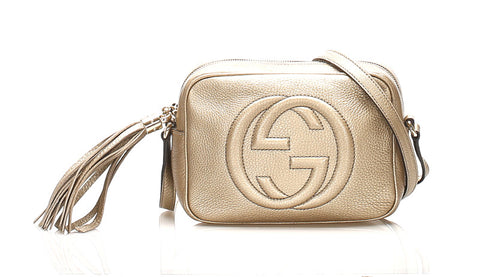 グッチ ソーホーディスコ 308364  ゴールド レザー ボディバッグ レディース GUCCI 中古