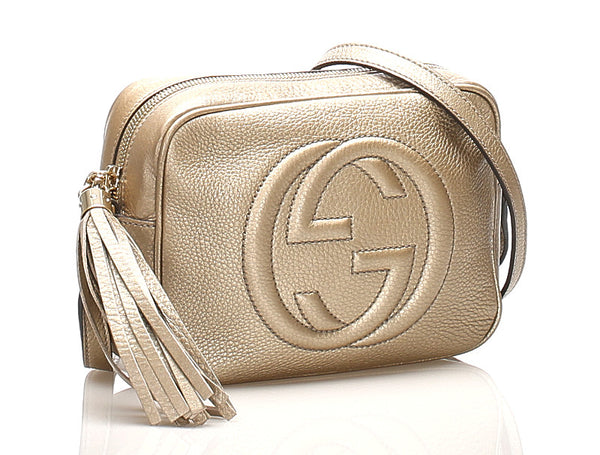 グッチ ソーホーディスコ 308364  ゴールド レザー ボディバッグ レディース GUCCI 中古