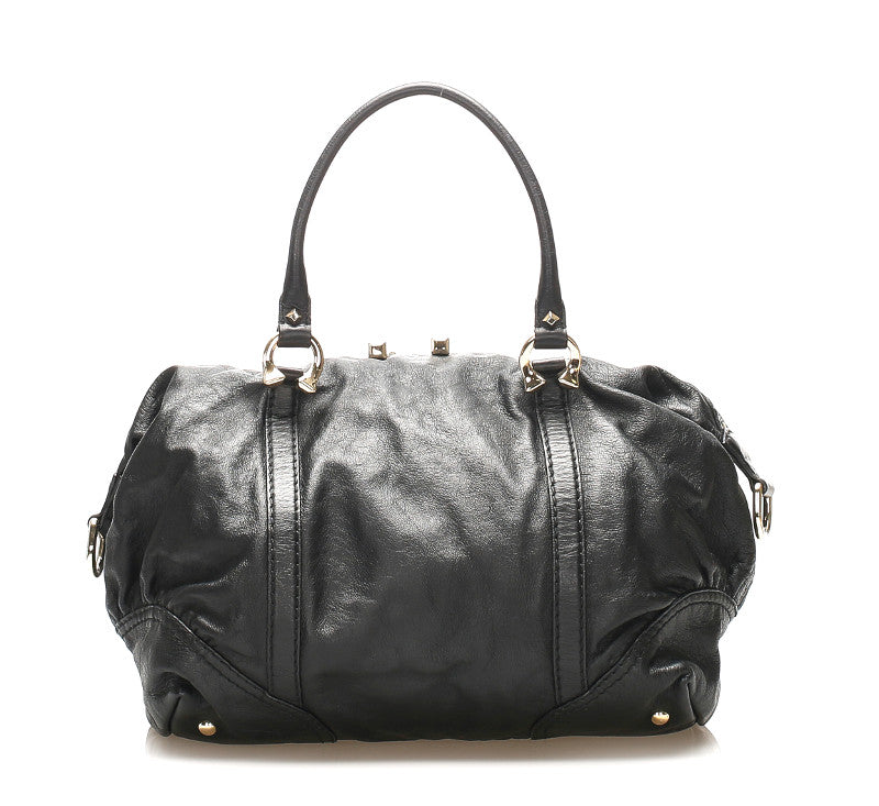 グッチ 189892 ブラック レザー ハンドバッグ レディース GUCCI 中古