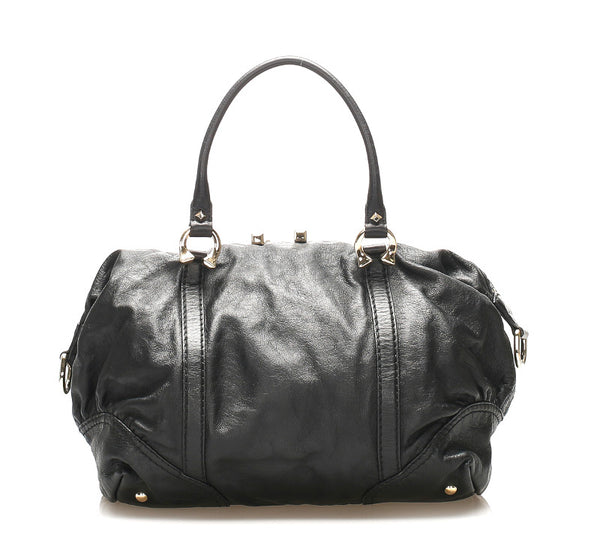 グッチ 189892 ブラック レザー ハンドバッグ レディース GUCCI 中古